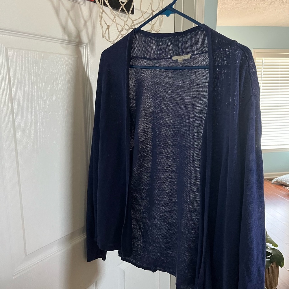Plus size  Eileen Fisher Blue Cardigan Sweater Relaxed Open-Front 2x xxl
